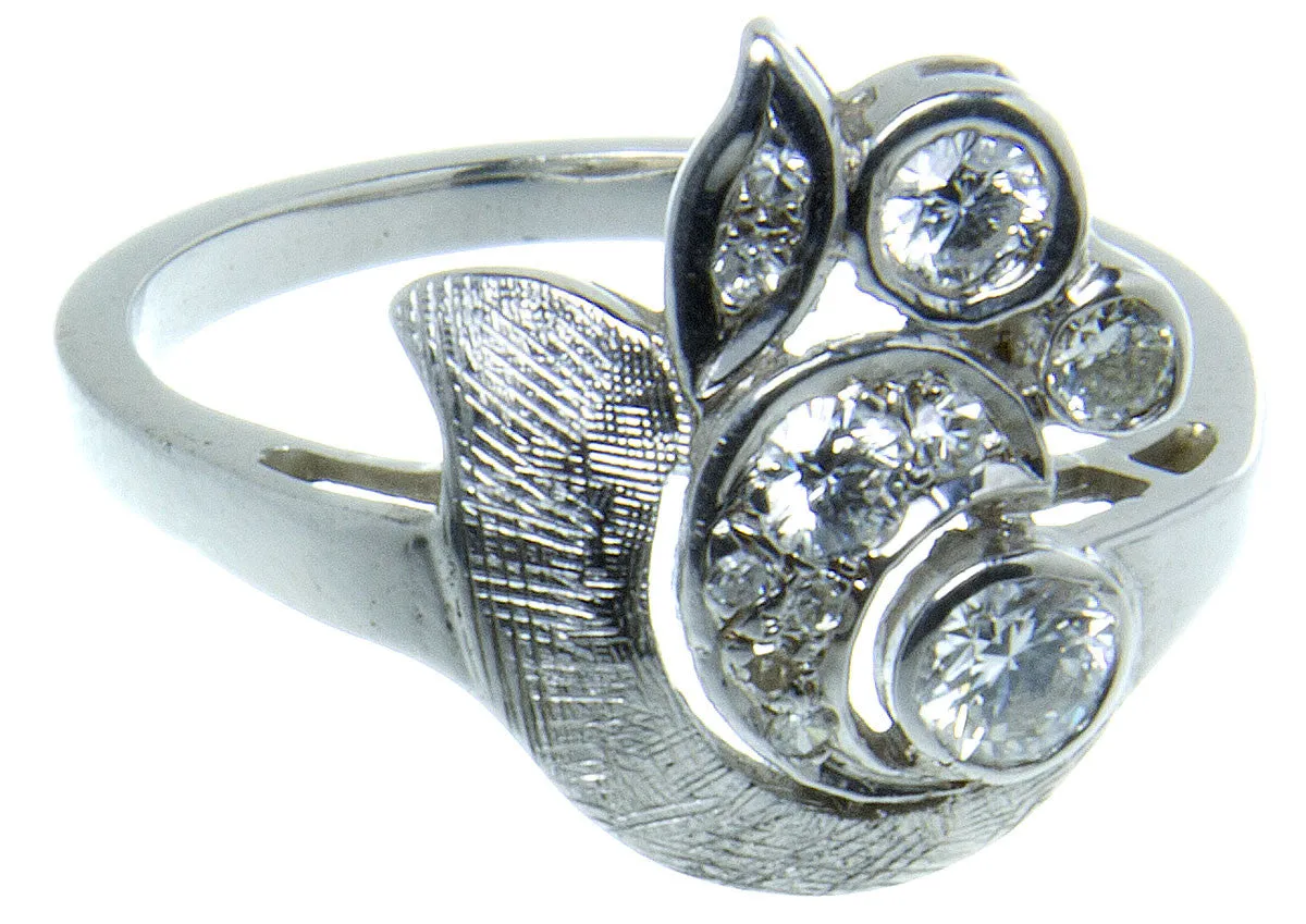 1950s Diamond Floral Cocktail Ring