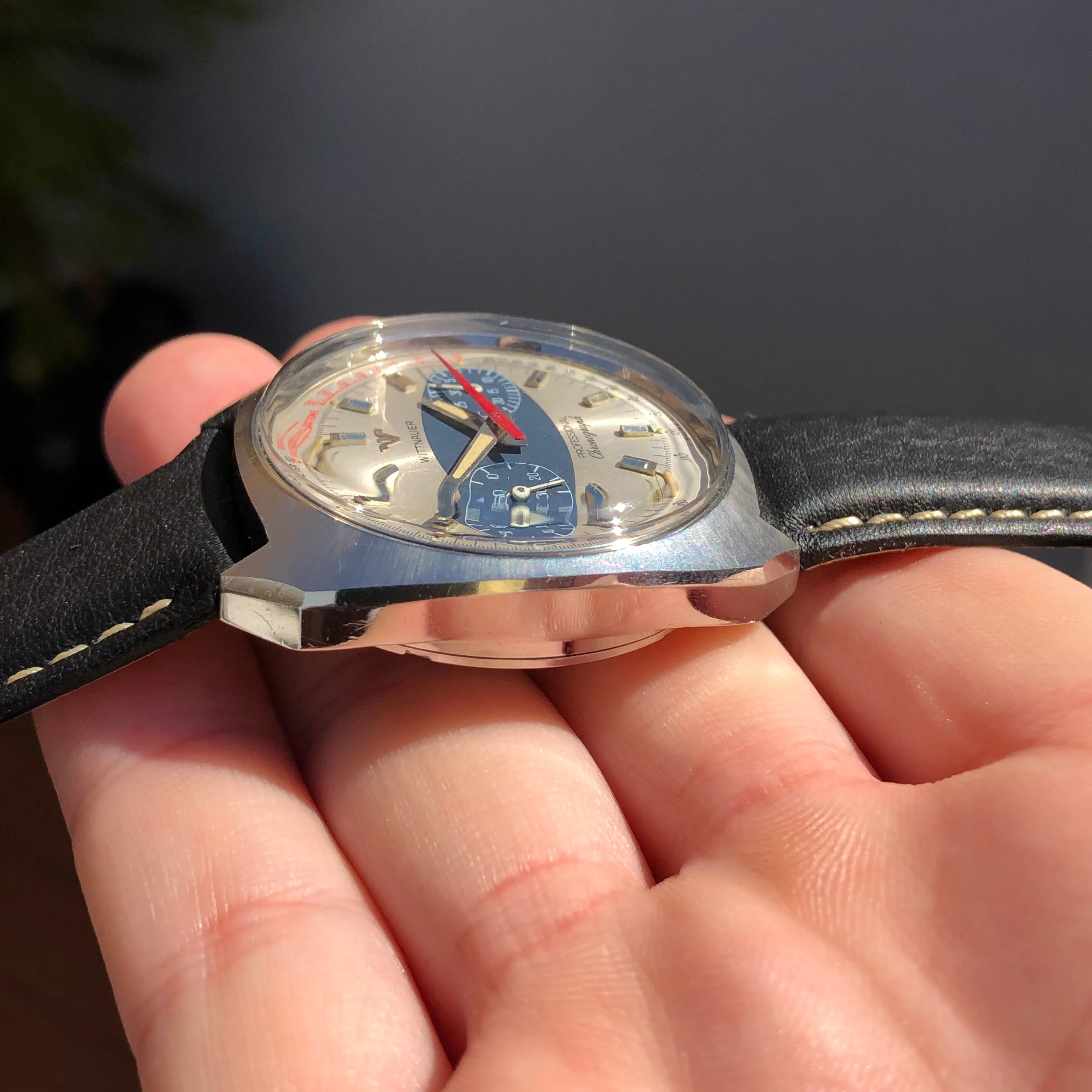 1960s Vintage Wittnauer Professional Chronograph 247T 37mm Steel Wristwatch