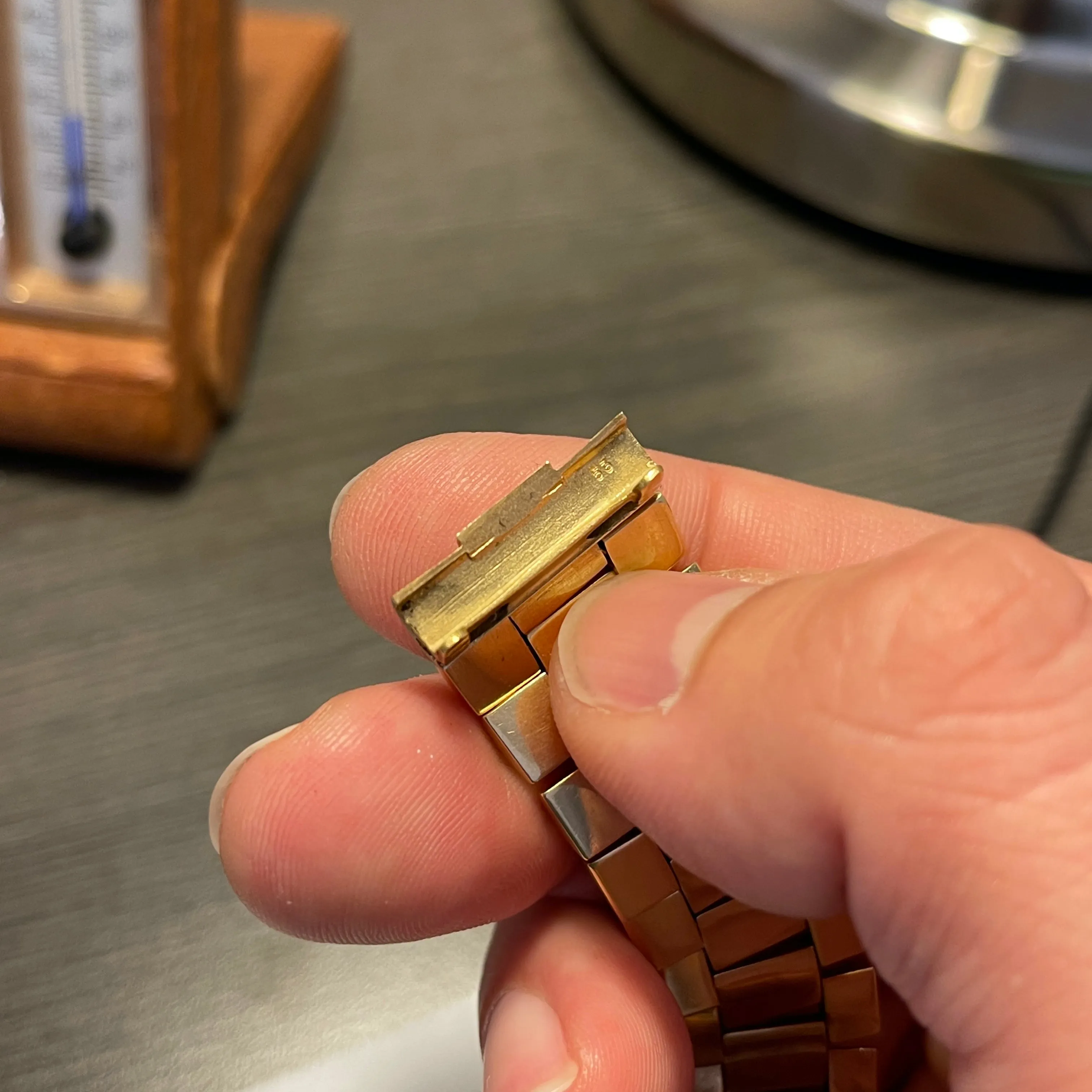 1972 Rolex President 1803 Day Date Yellow Gold Pie Pan Champagne Dial Wristwatch