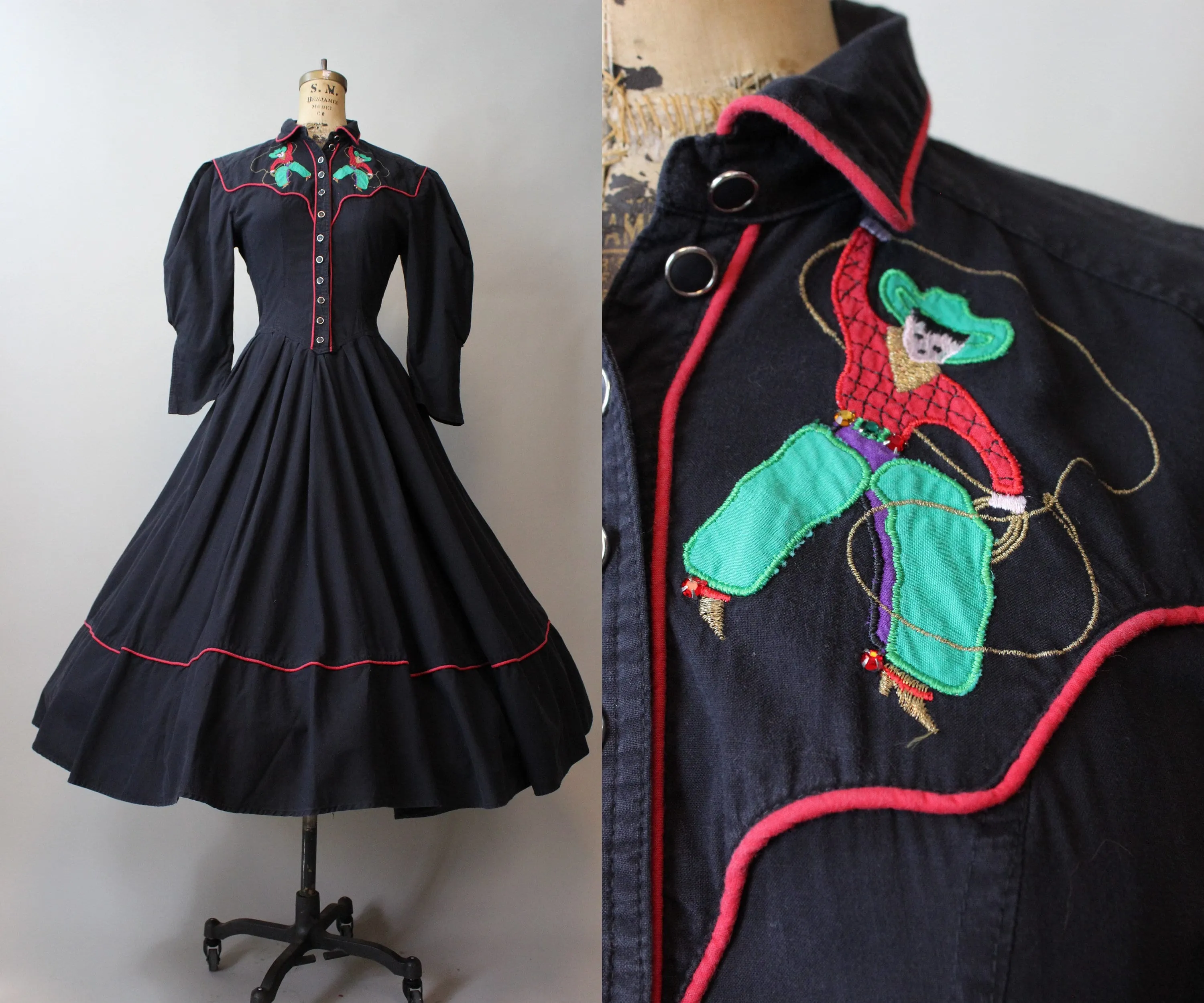 1980s KAREN ALEXANDER cowboy and lasso dress xs |  new fall