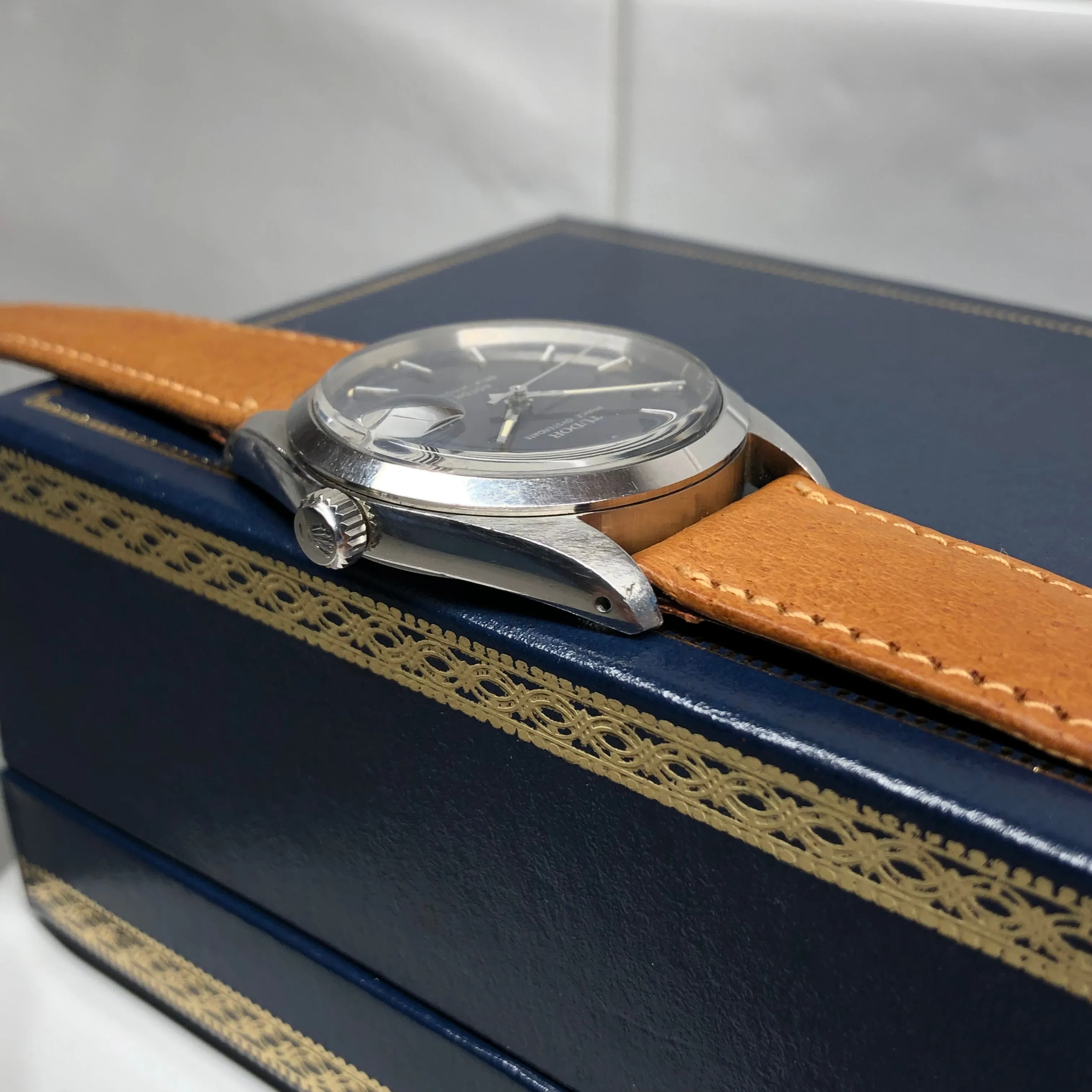1982 Tudor Prince Oysterdate 74000 Steel Blue Dial Automatic Wristwatch with Box Papers