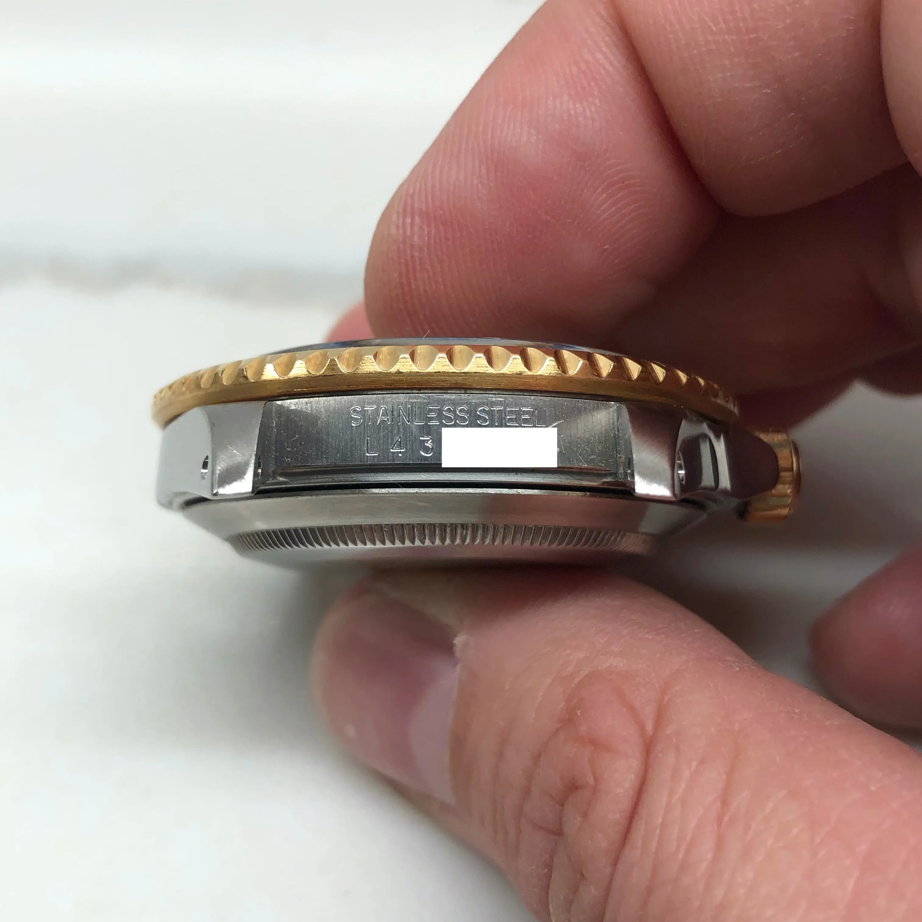 1989 Rolex Submariner 16613 Two Tone Black Steel 18K Gold Wristwatch