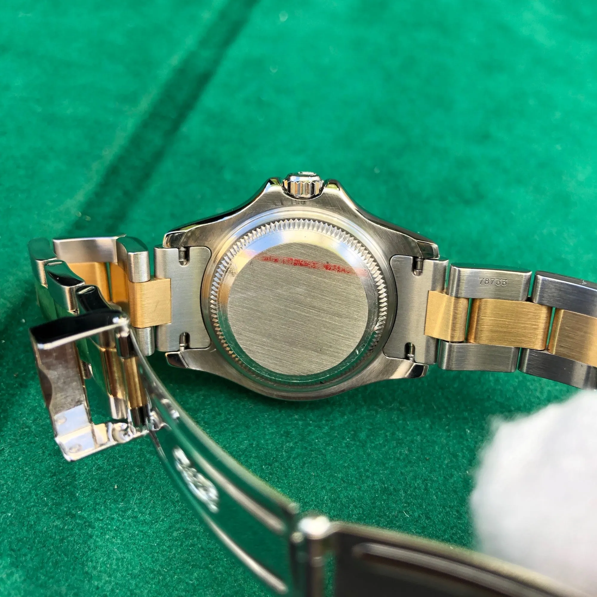 1997 Rolex Yachtmaster 69623 Ladies Two Tone Steel Gold White Oyster Wristwatch Box Papers