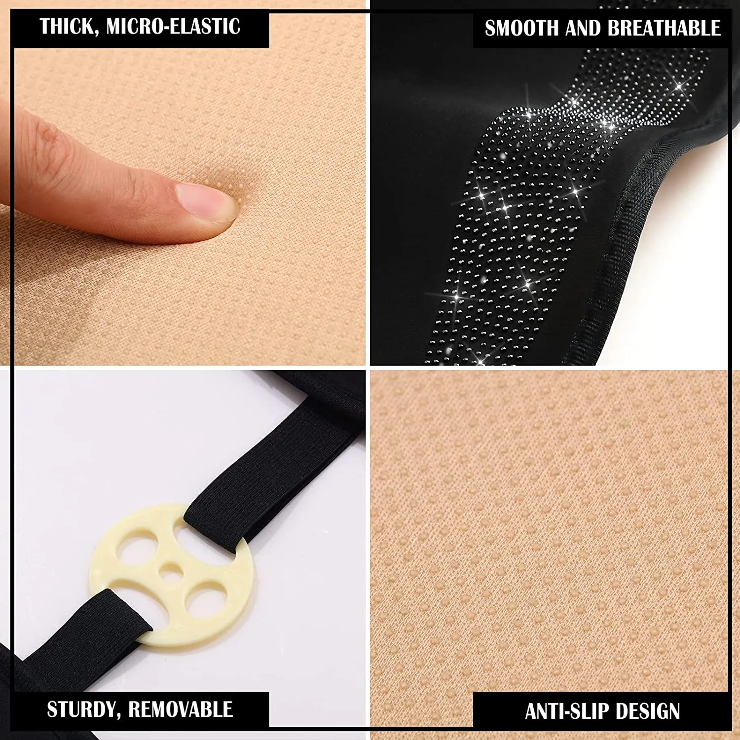 2 Pair Bling Car Seat Covers for Women Girls Rubber Black Front Seat Cover with Crystal Diamond Rhinestone Breathable Car Seat Protectors Fit Most Cars