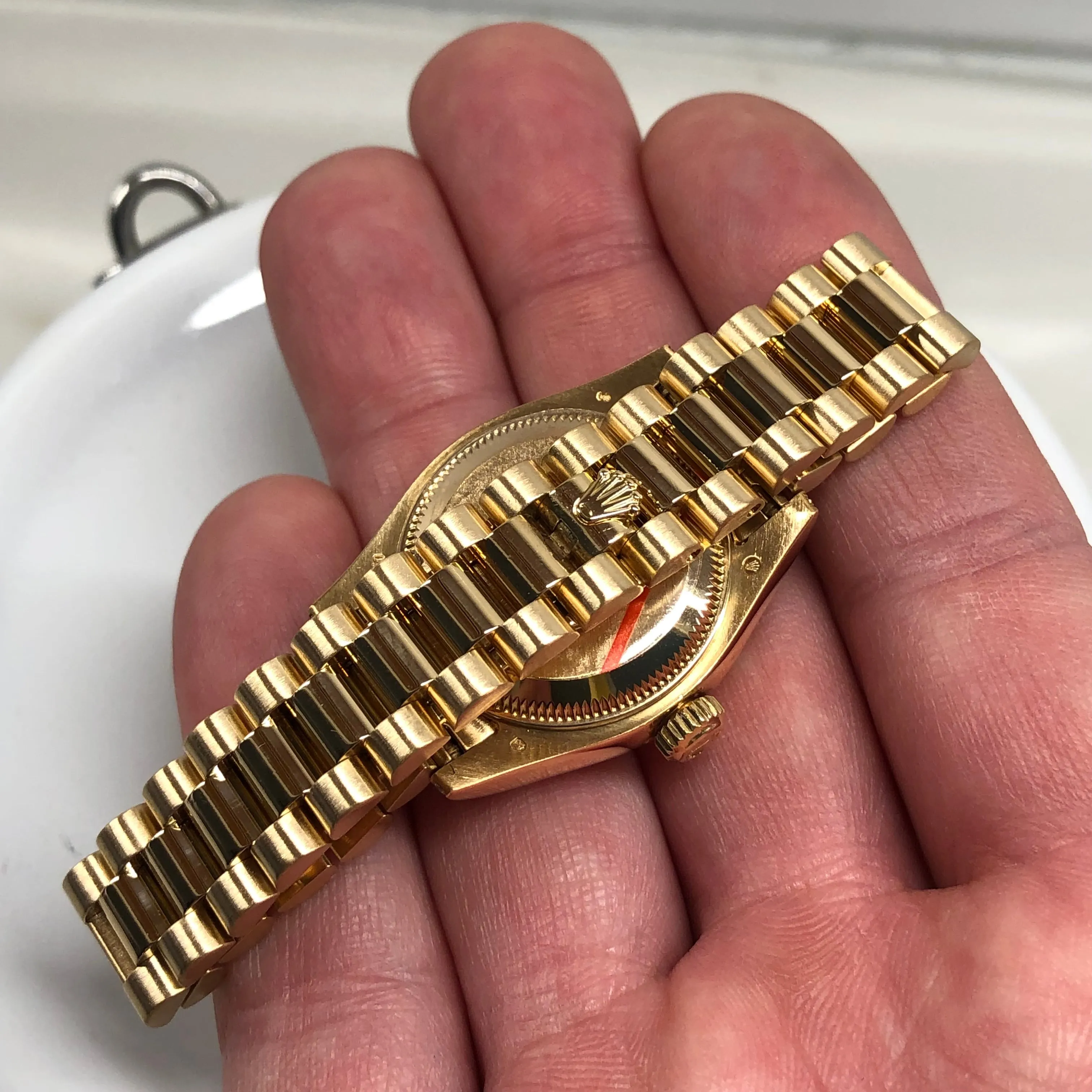 2001 Rolex Datejust 179238 Ladies President Diamond Lugs and Dial Yellow Gold Wristwatch