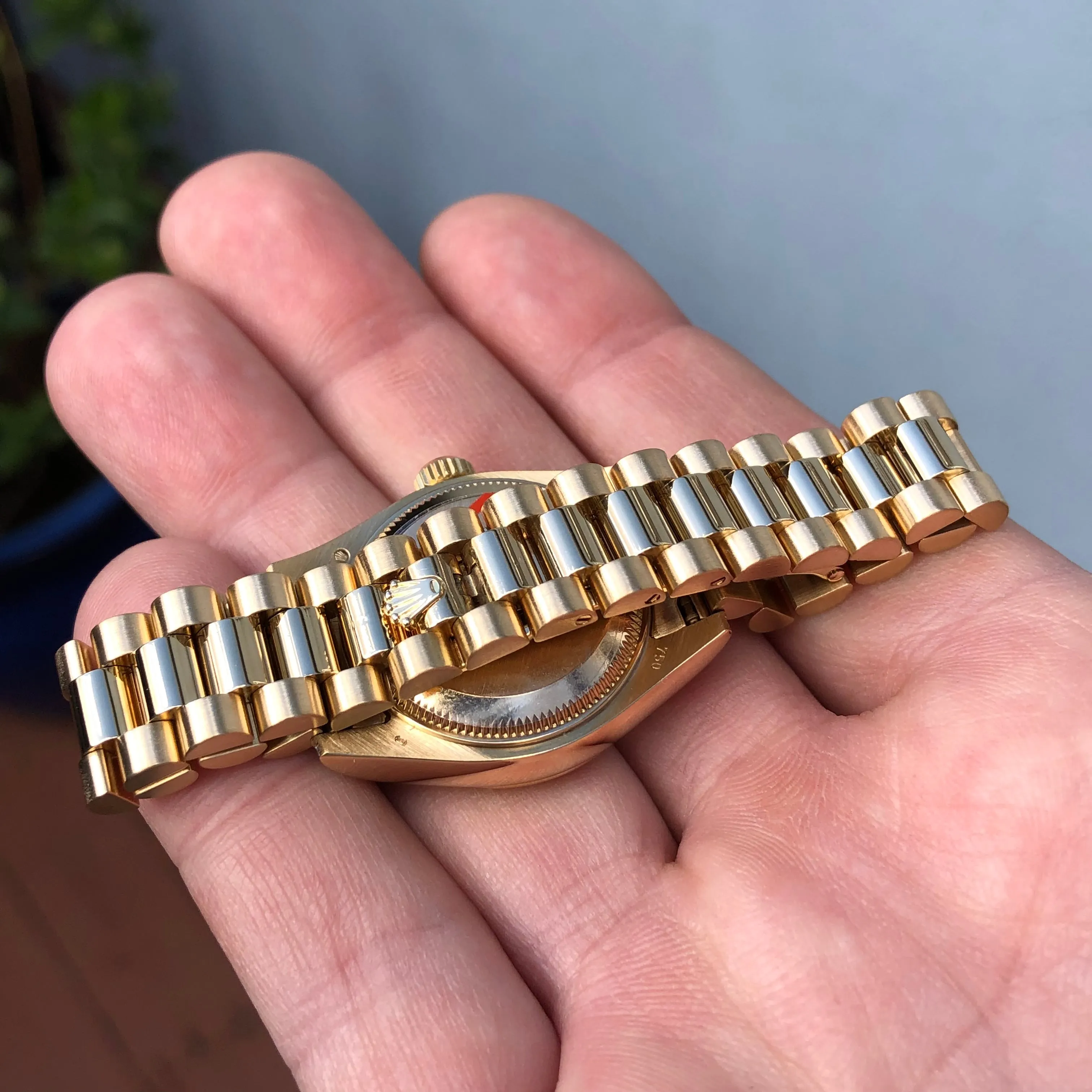 2001 Rolex Datejust 179238 Ladies President Diamond Lugs and Dial Yellow Gold Wristwatch