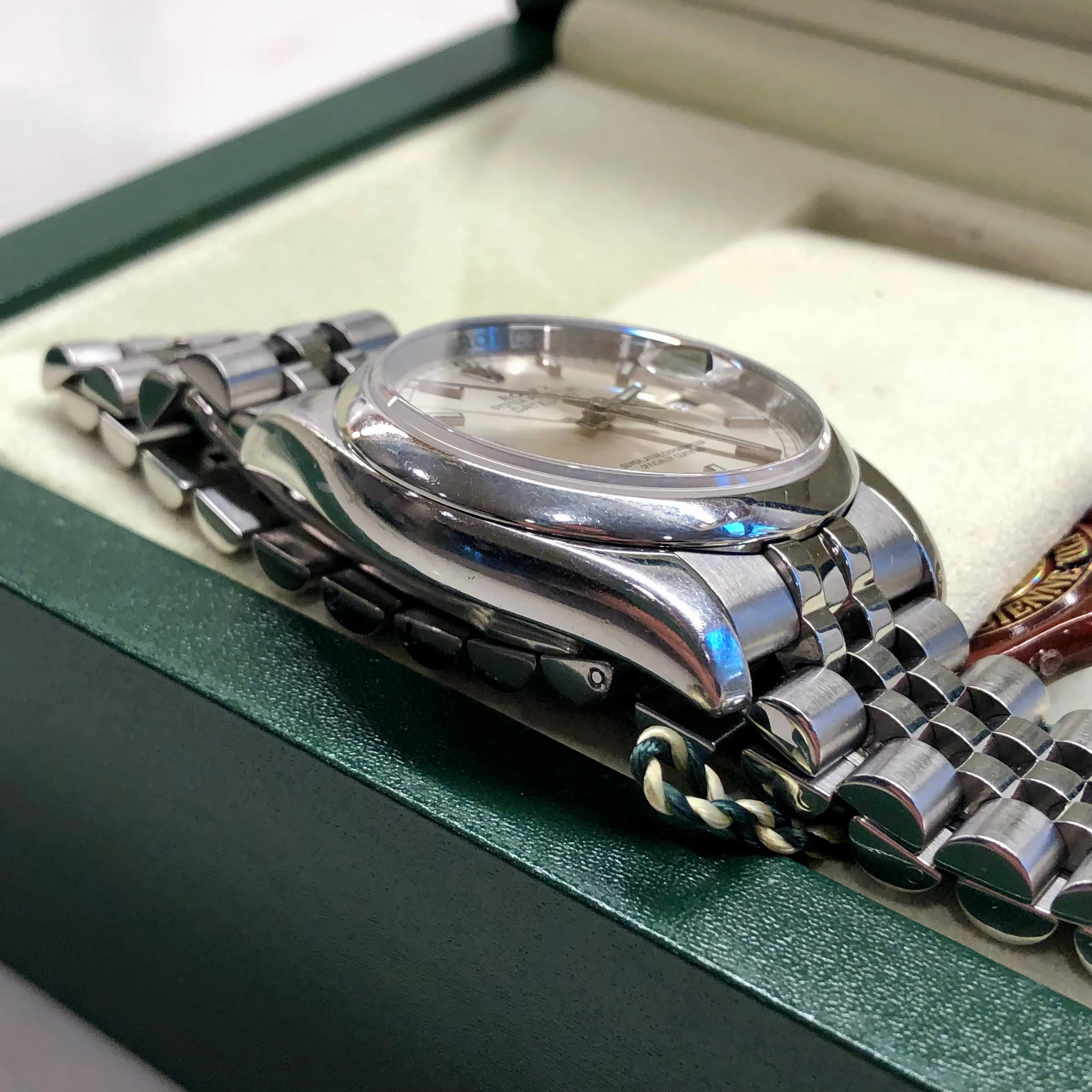 2008 Rolex Datejust 116200 Stainless Steel Silver Dial Hidden Clasp Jubilee Automatic Wristwatch with Box and Papers