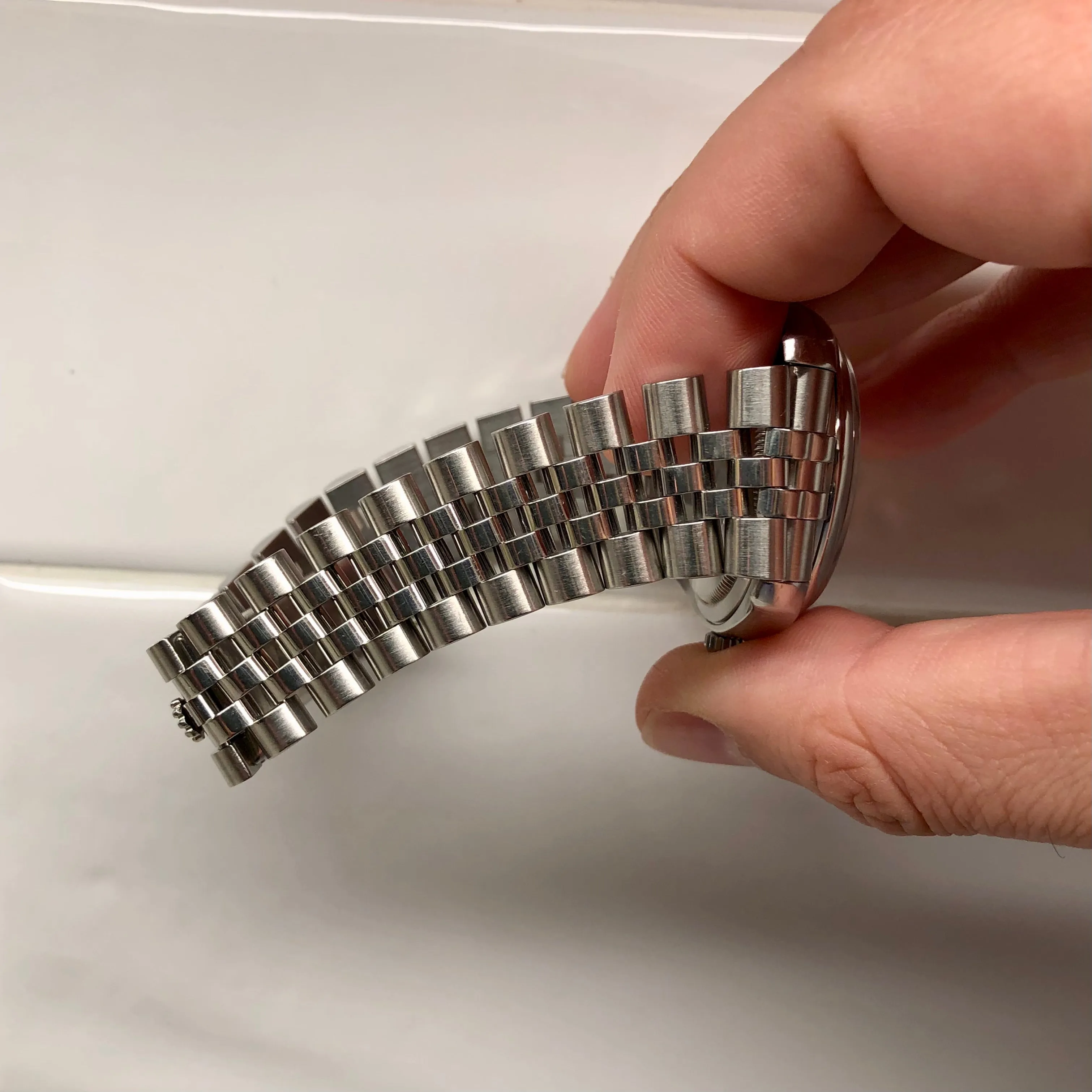 2008 Rolex Datejust 116200 Stainless Steel Silver Dial Hidden Clasp Jubilee Automatic Wristwatch with Box and Papers