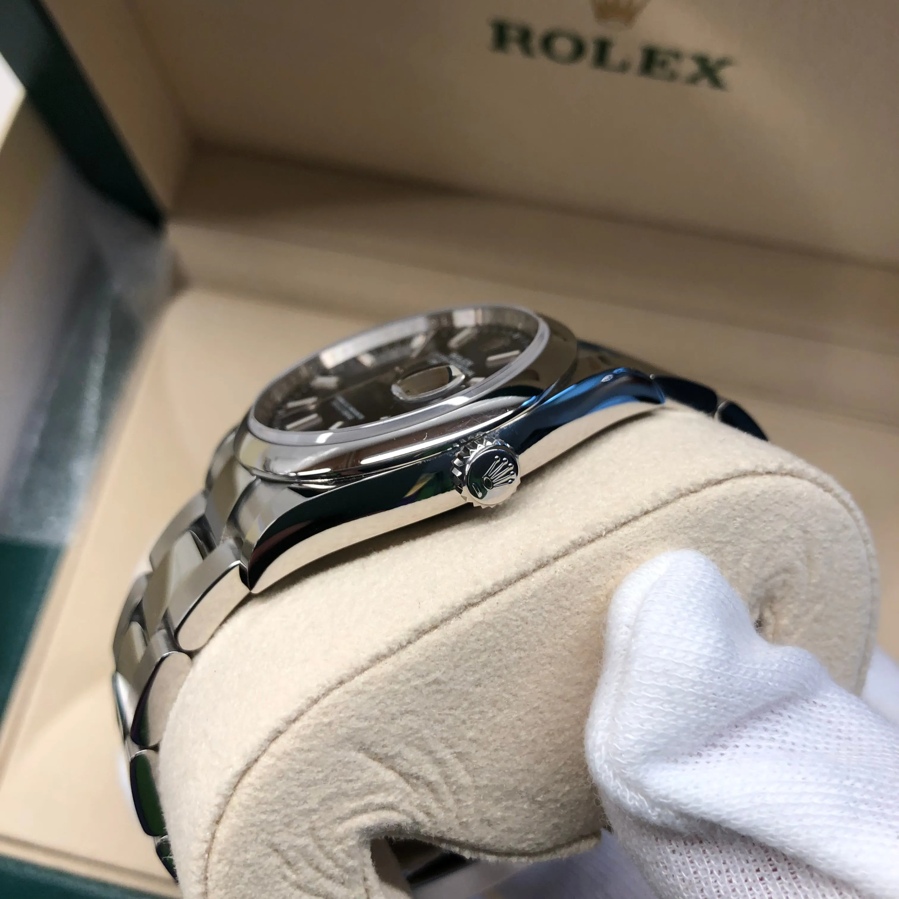 2021 Rolex Datejust 126200 Blue Stick Smooth 36mm Steel Oyster Watch Box Papers
