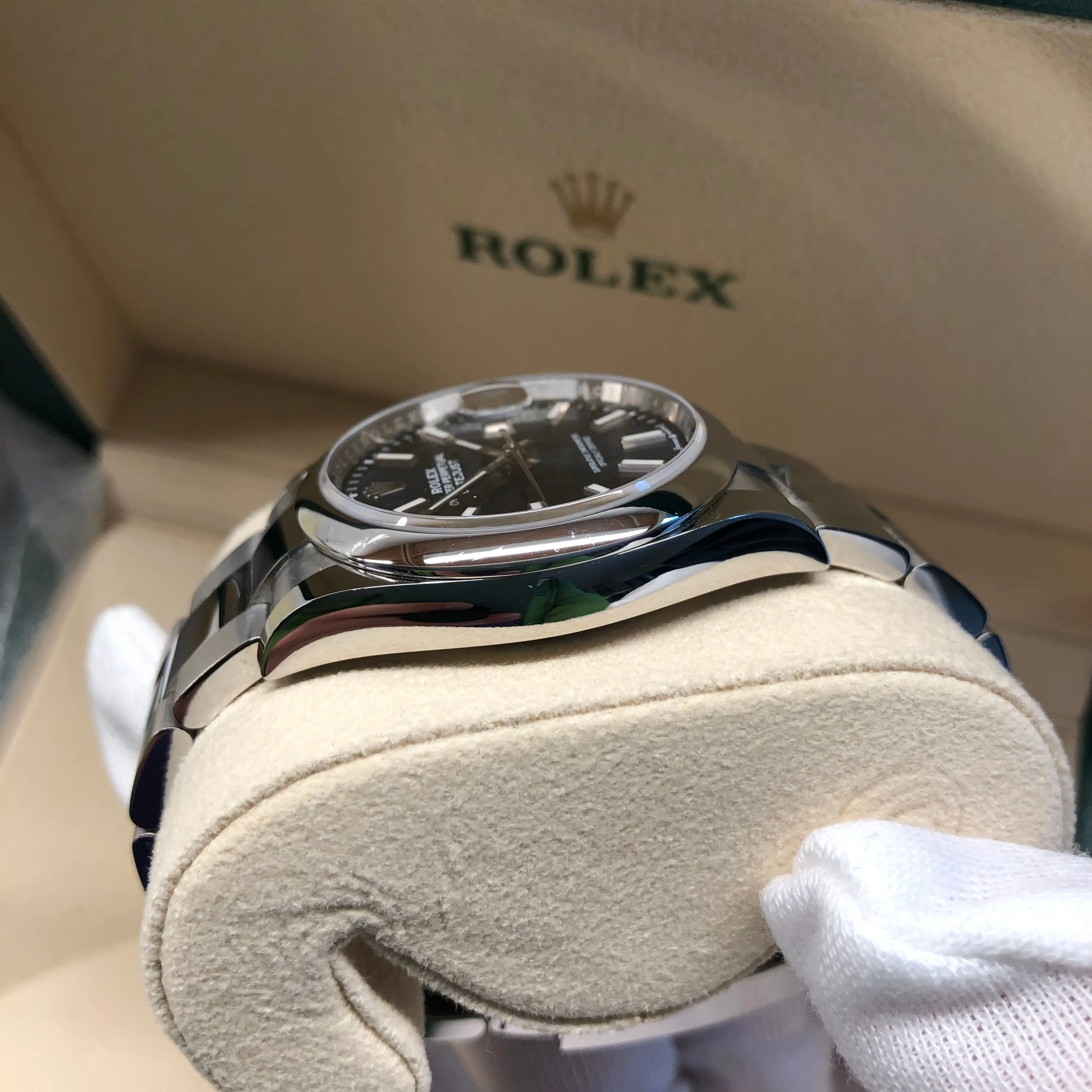 2021 Rolex Datejust 126200 Blue Stick Smooth 36mm Steel Oyster Watch Box Papers