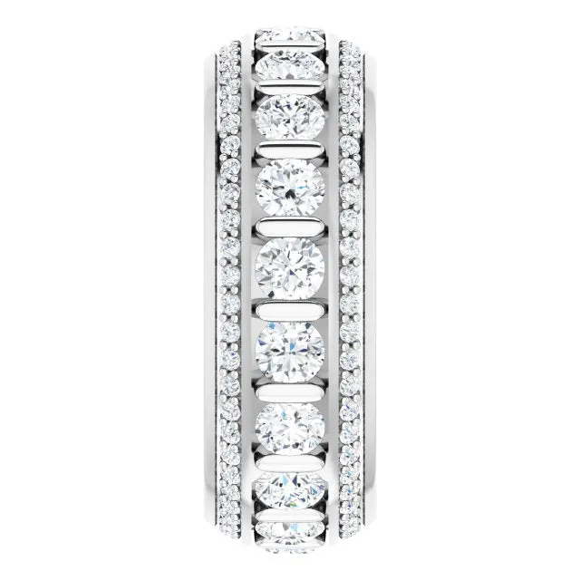 2.17 ct. Round Diamond Eternity Band Triple Row Diamond Ring