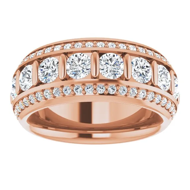 2.17 ct. Round Diamond Eternity Band Triple Row Diamond Ring
