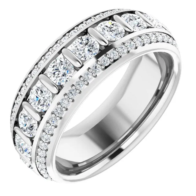 2.17 ct. Round Diamond Eternity Band Triple Row Diamond Ring