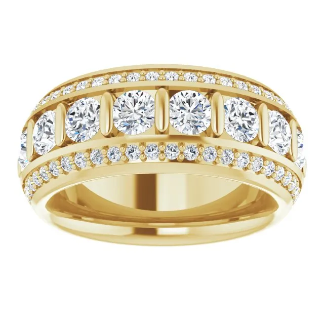 2.17 ct. Round Diamond Eternity Band Triple Row Diamond Ring