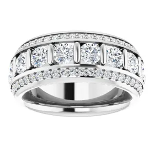 2.17 ct. Round Diamond Eternity Band Triple Row Diamond Ring