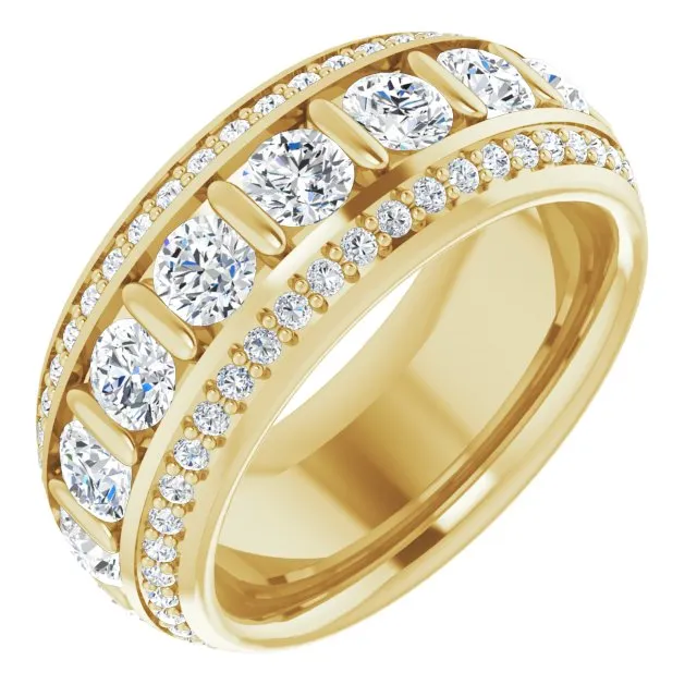 2.17 ct. Round Diamond Eternity Band Triple Row Diamond Ring