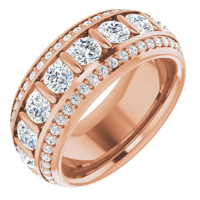 2.17 ct. Round Diamond Eternity Band Triple Row Diamond Ring