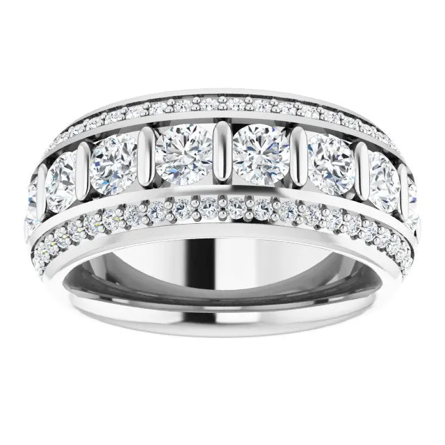 2.17 ct. Round Diamond Eternity Band Triple Row Diamond Ring