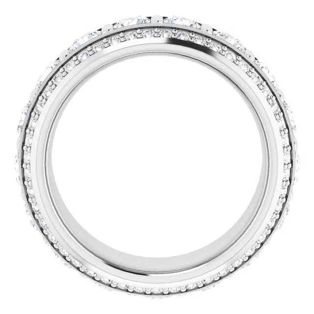 2.17 ct. Round Diamond Eternity Band Triple Row Diamond Ring