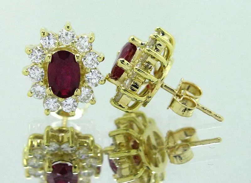 2.30ct Ruby & Diamond Earrings