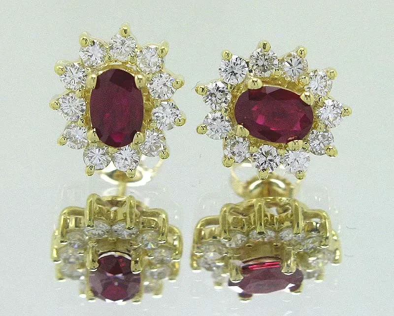 2.30ct Ruby & Diamond Earrings