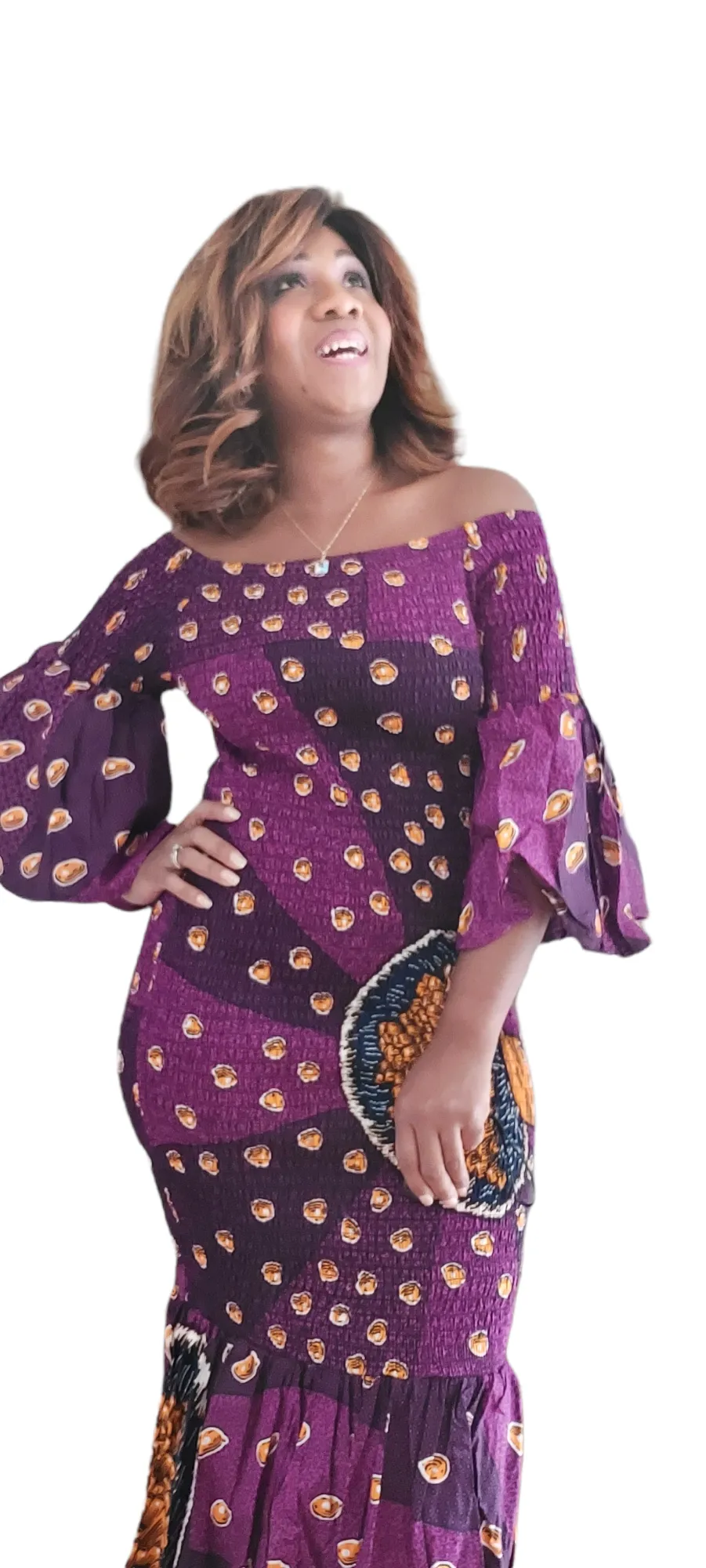 2pc Stretch Dress | African Print | Smock Fitted Mermaid | One Size | Geri's Bluffing Boutique