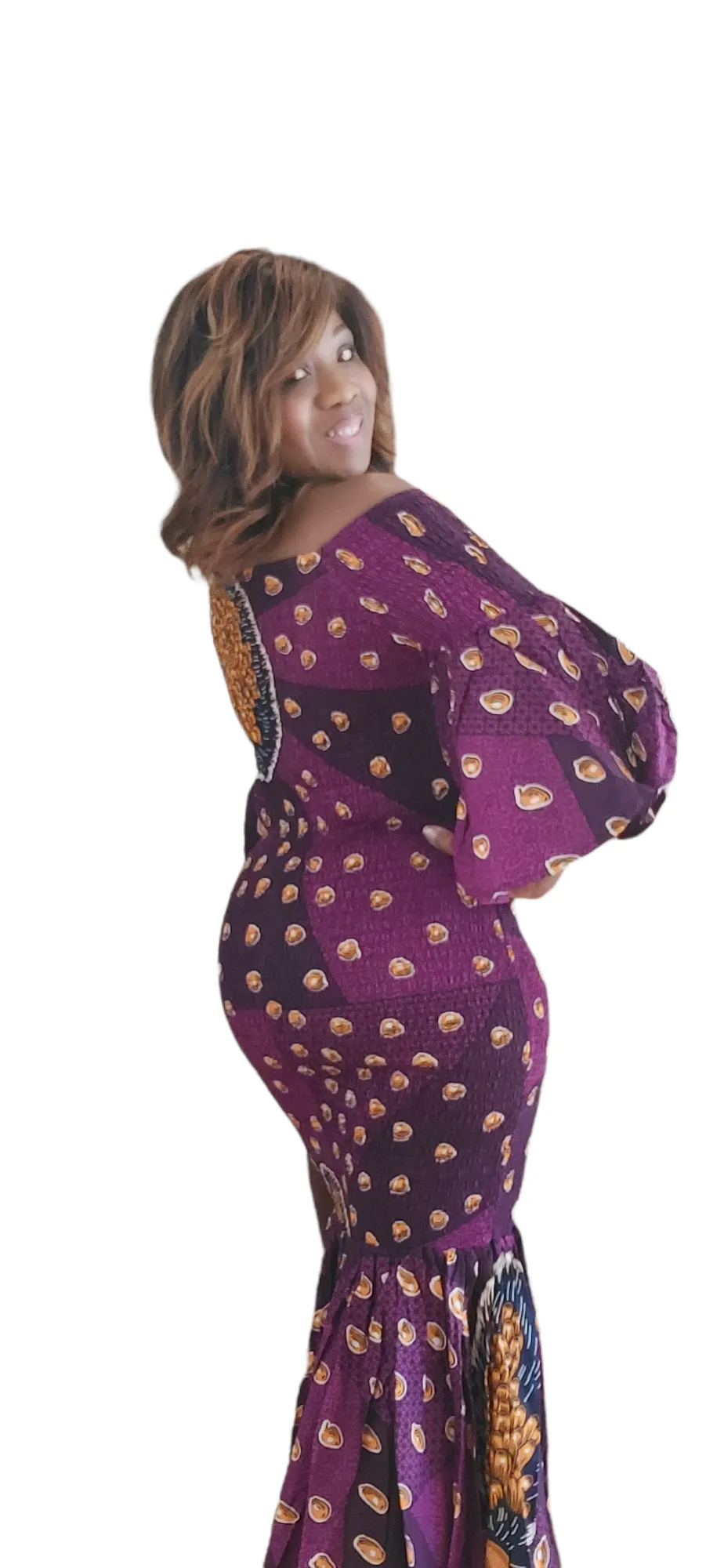 2pc Stretch Dress | African Print | Smock Fitted Mermaid | One Size | Geri's Bluffing Boutique