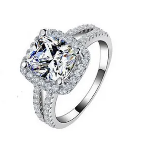 3.12c Engagement Ring Wedding Eternity Band Womens Simulated Diamond 925 Sterling Silver CZ