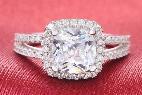 3.12c Engagement Ring Wedding Eternity Band Womens Simulated Diamond 925 Sterling Silver CZ
