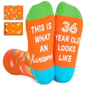 36th Birthday Gifts for Women Men, Best Gifts for 36 Year Old Woman Man, 36 Year Old Gifts, Socks for Her Him Female Male