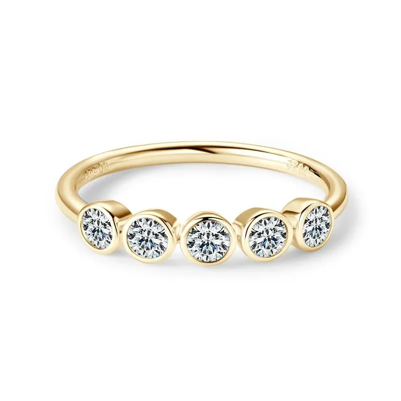 3mm Round Diamond Wedding Band in Bezel Setting
