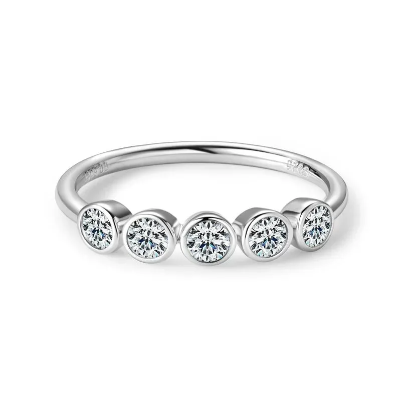3mm Round Diamond Wedding Band in Bezel Setting