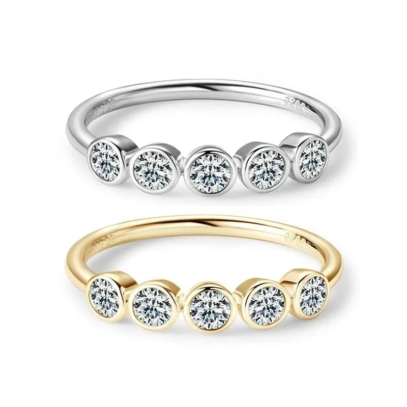 3mm Round Diamond Wedding Band in Bezel Setting