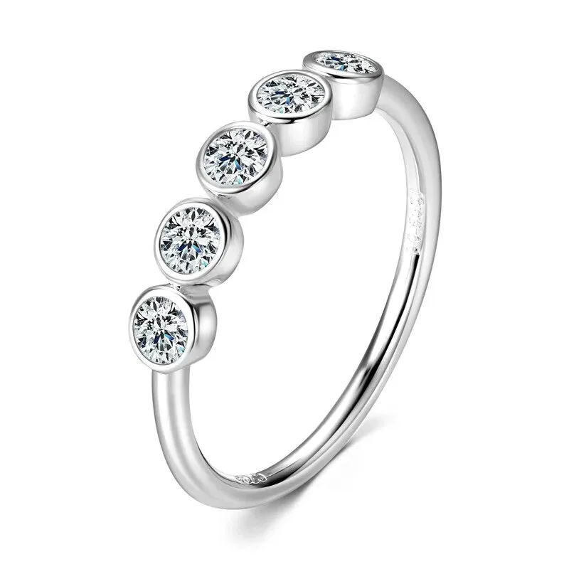 3mm Round Diamond Wedding Band in Bezel Setting