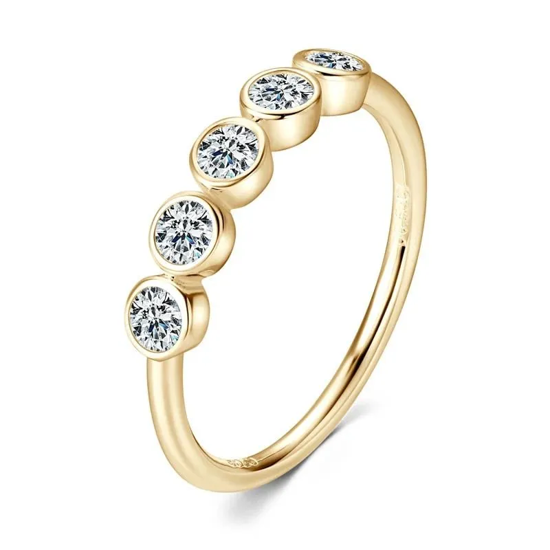 3mm Round Diamond Wedding Band in Bezel Setting