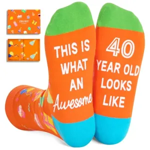 40 Year Old Birthday Gifts for Middle Aged Women Men, Best Gifts for 40 Year Old Woman Man, 40th Birthday Gifts for Her Him, 40th Birthday Socks