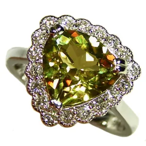4.09ct Zultanite .61ct Diamond Halo 14k White Gold Ring