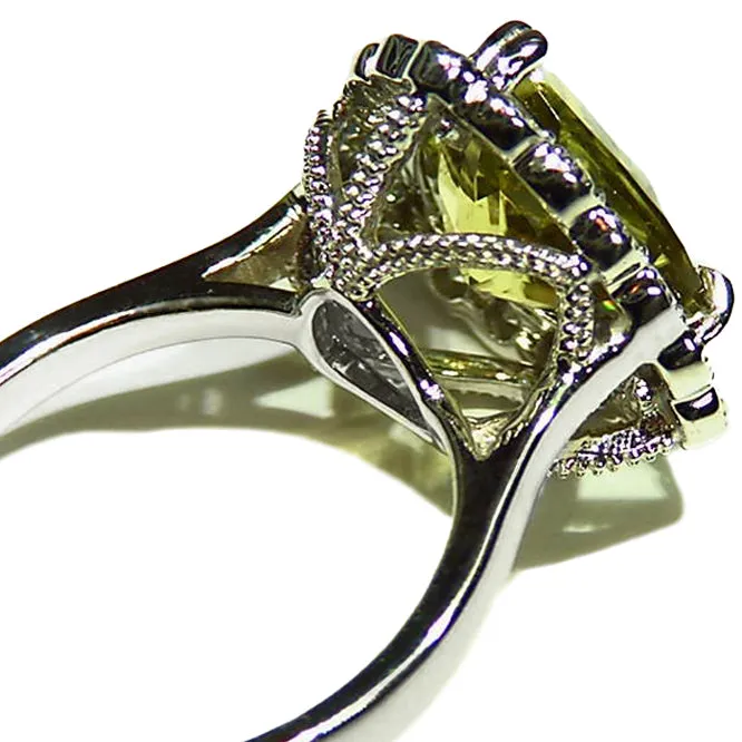 4.09ct Zultanite .61ct Diamond Halo 14k White Gold Ring