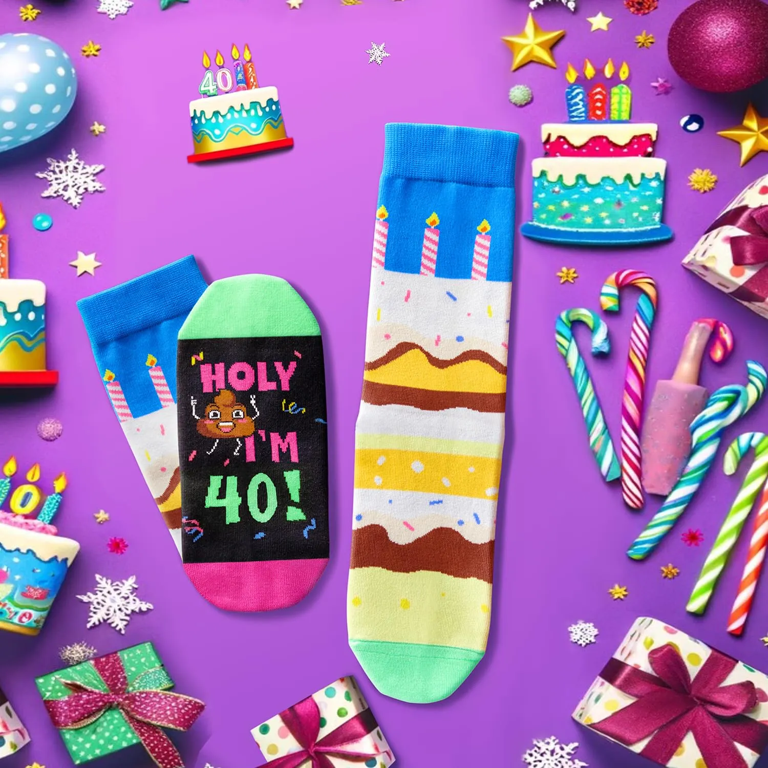 40th Birthday Gift Ideas Socks - Gifts for 40 Year Old Men Women, 40th Birthday Gifts for Him Her