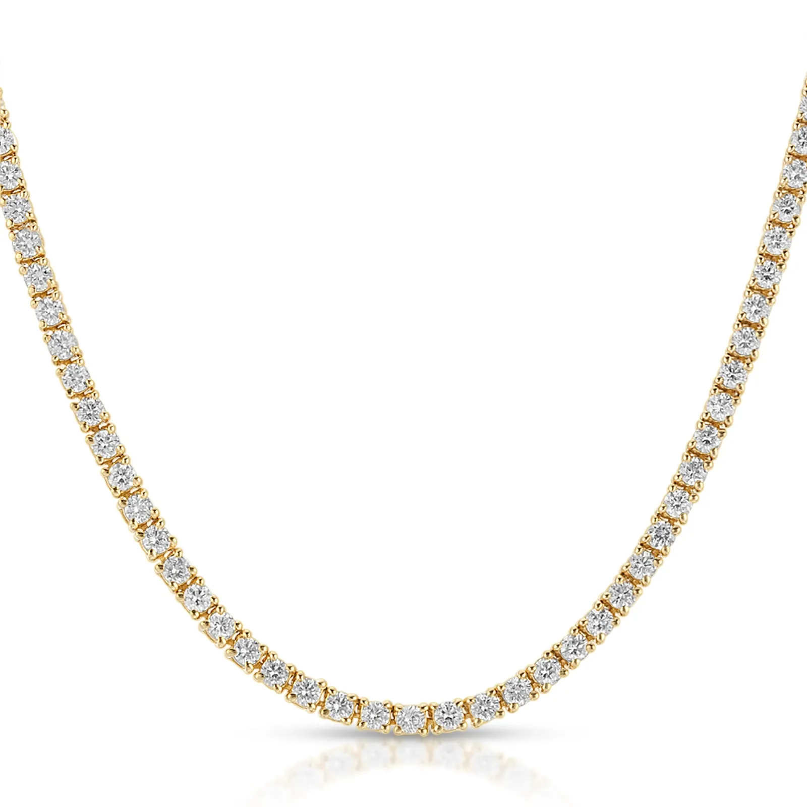 4.20 ct. t.w. Diamond Tennis Italian Necklace in 14kt Yellow Gold
