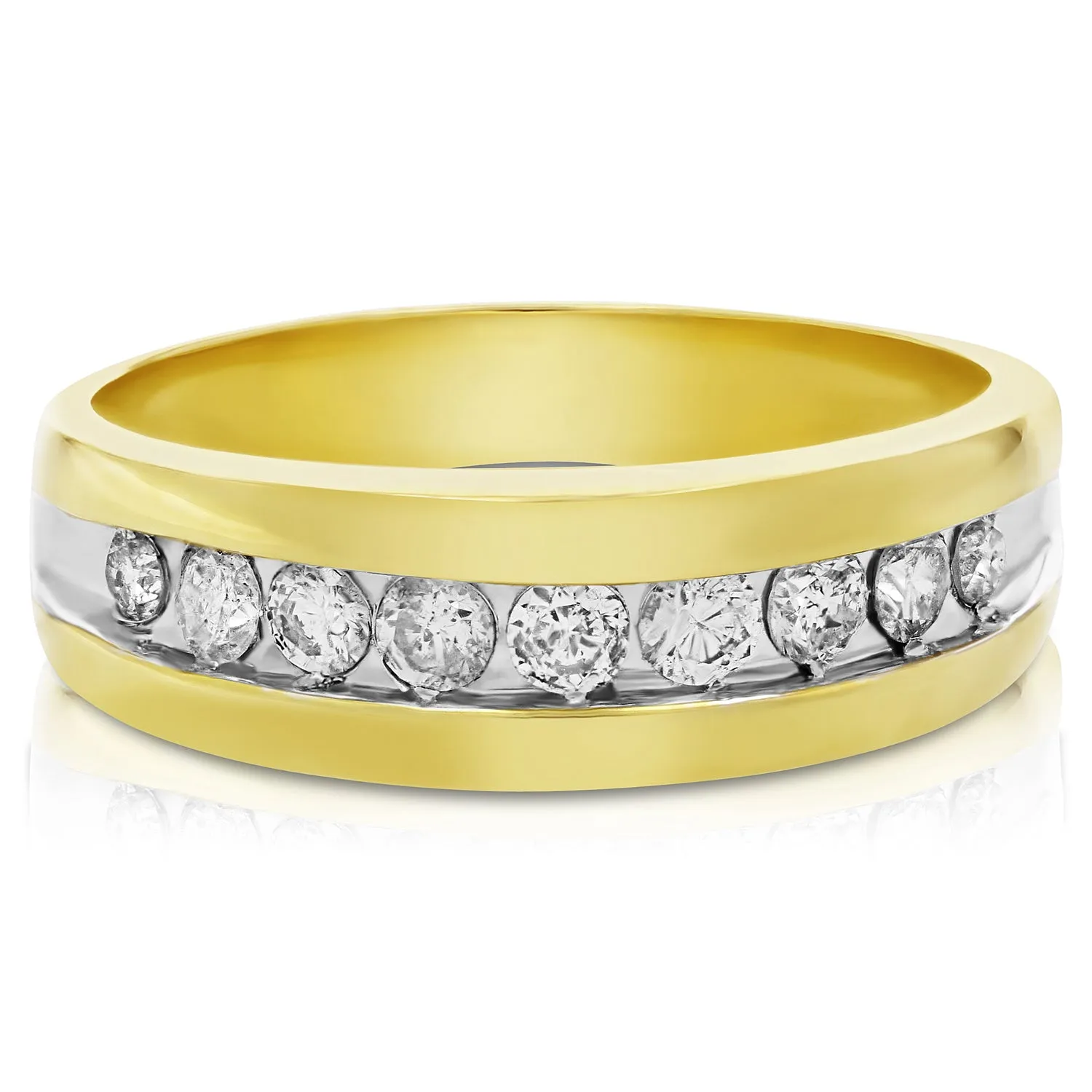 4/5 cttw Comfort Fit Diamond Wedding Band in 14K Yellow Gold