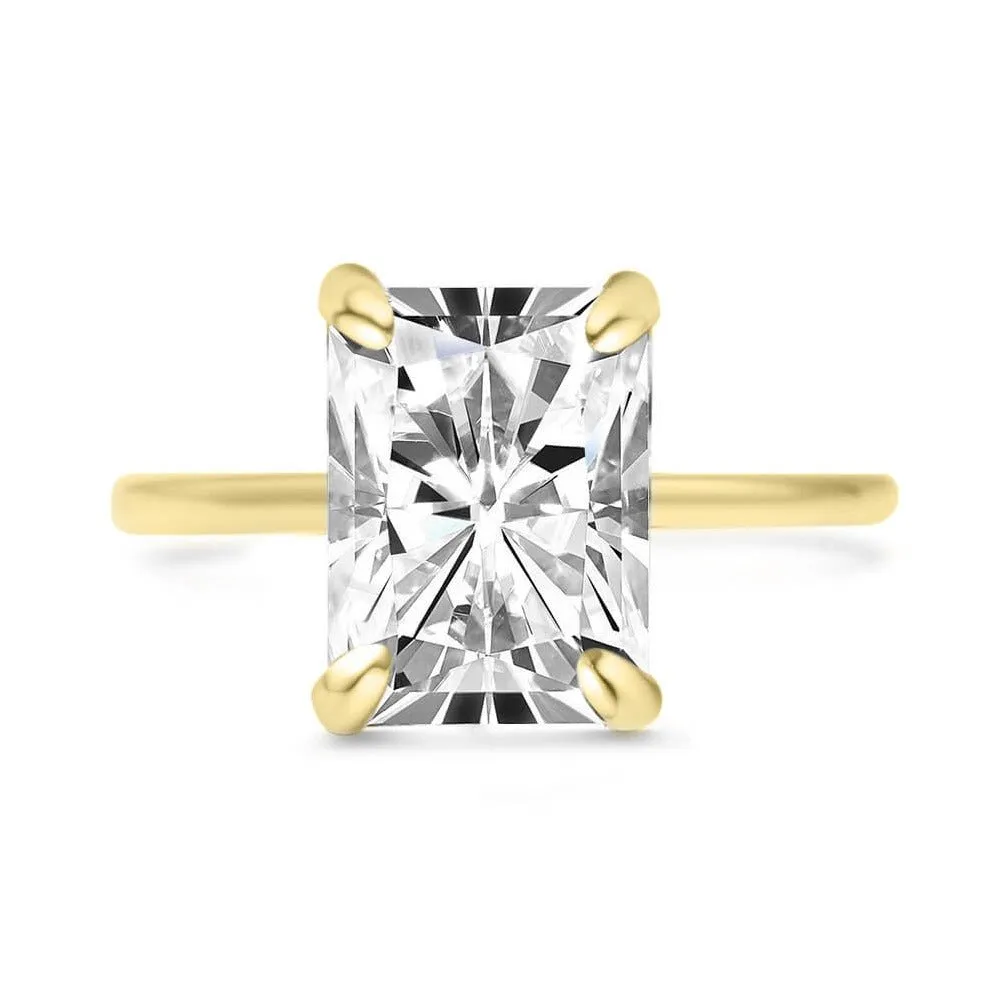 4.58CT Radiant Lab Grown Diamond Solitaire Engagement Ring