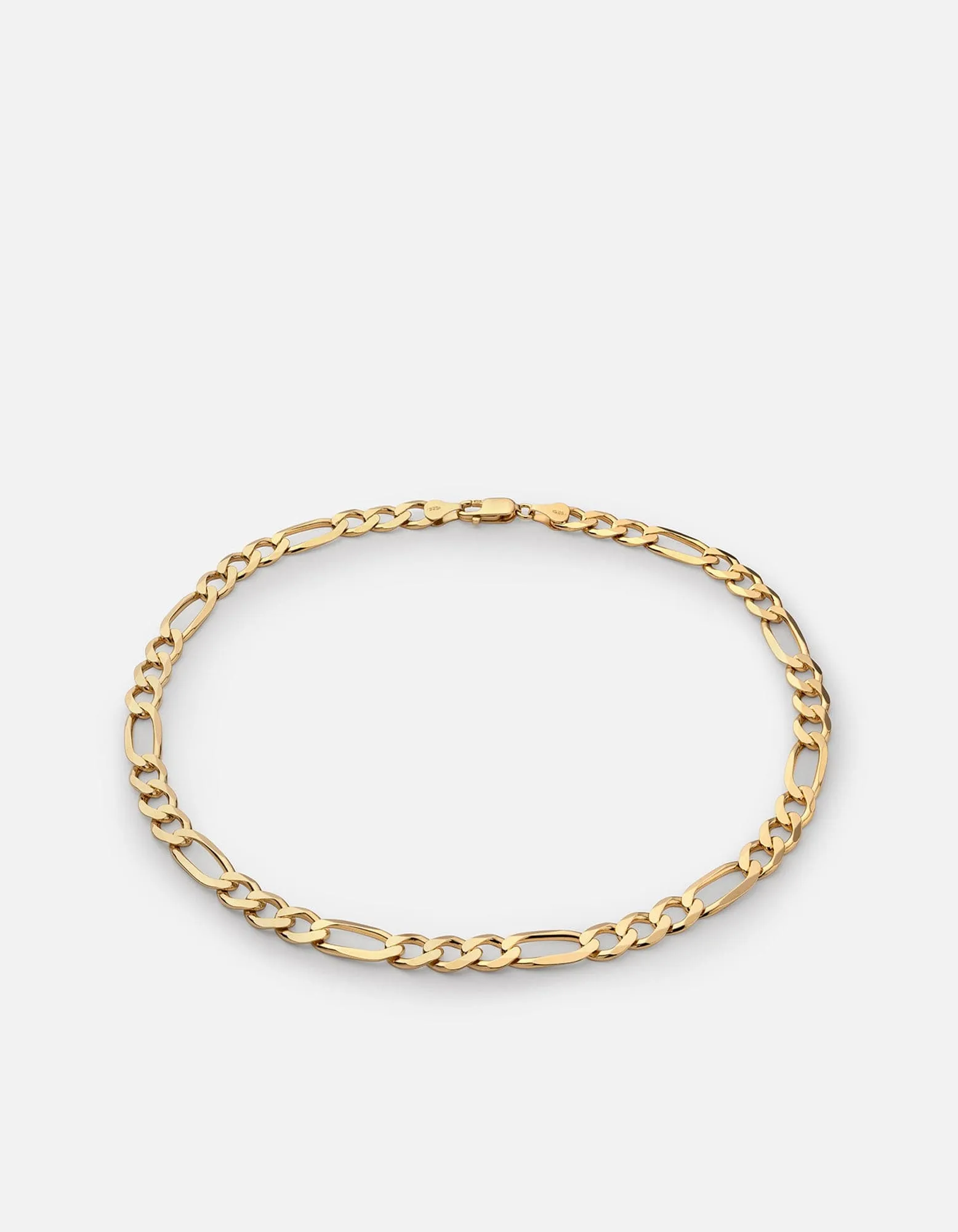 4.5mm Figaro Chain Choker, Gold Vermeil