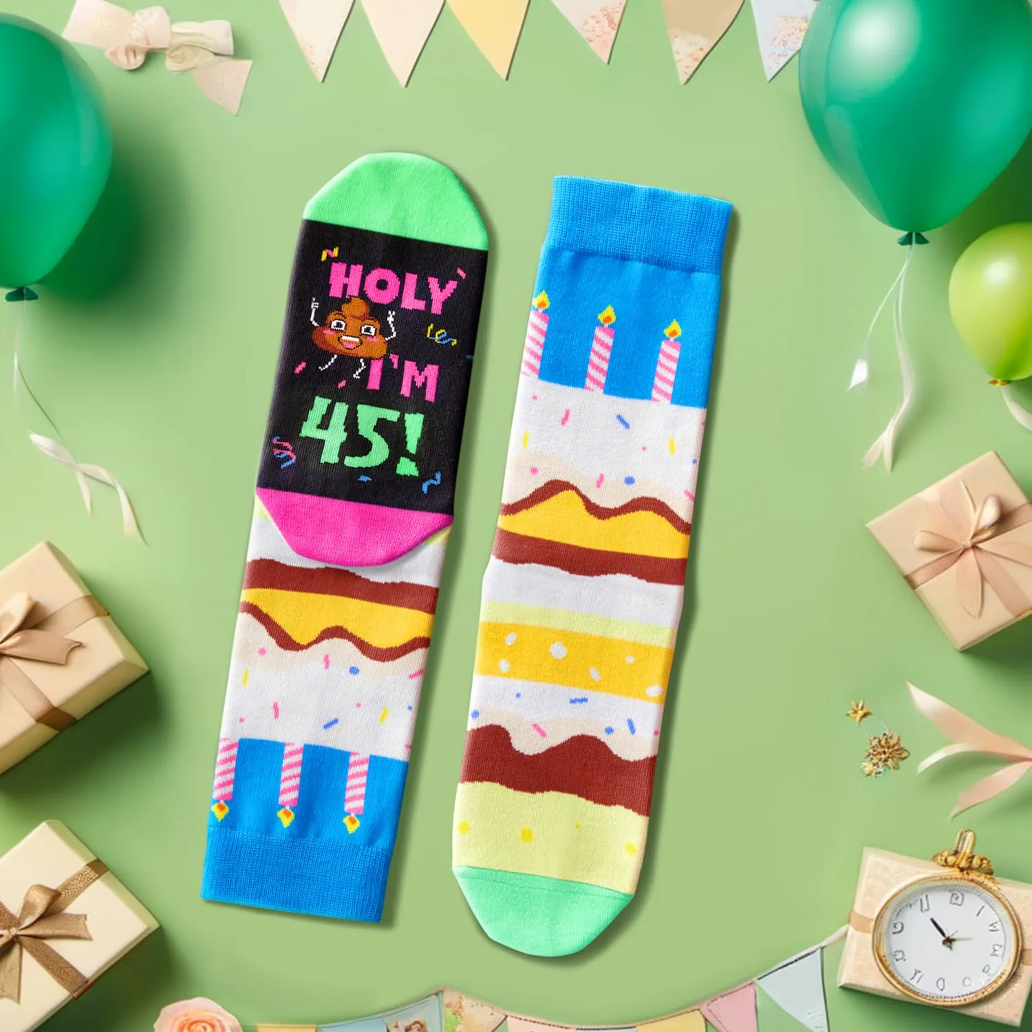 45th Birthday Socks, 45 Year Old Birthday Gifts for Middle Aged Men Women, Best Gifts for 45 Year Old Man Woman, 45th Birthday Gifts for Him Her