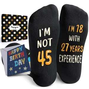 45th Years Old Birthday Gifts for Men - Socks for 45 Year Olds, Gift Ideas for 45 Year Old Man Woman, 45th Birthday Socks
