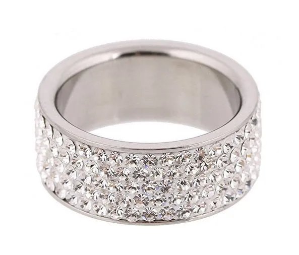 5 Row Engagement Ring Eternity Wedding Band Womens Simulated Diamond 925 Sterling Silver CZ