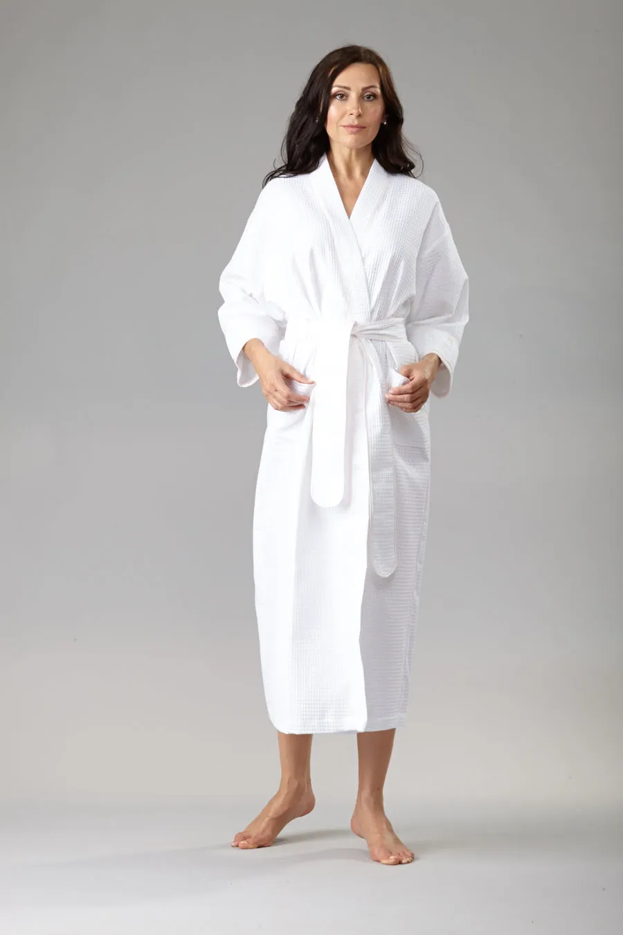 5013 - Long waffle kimono robe
