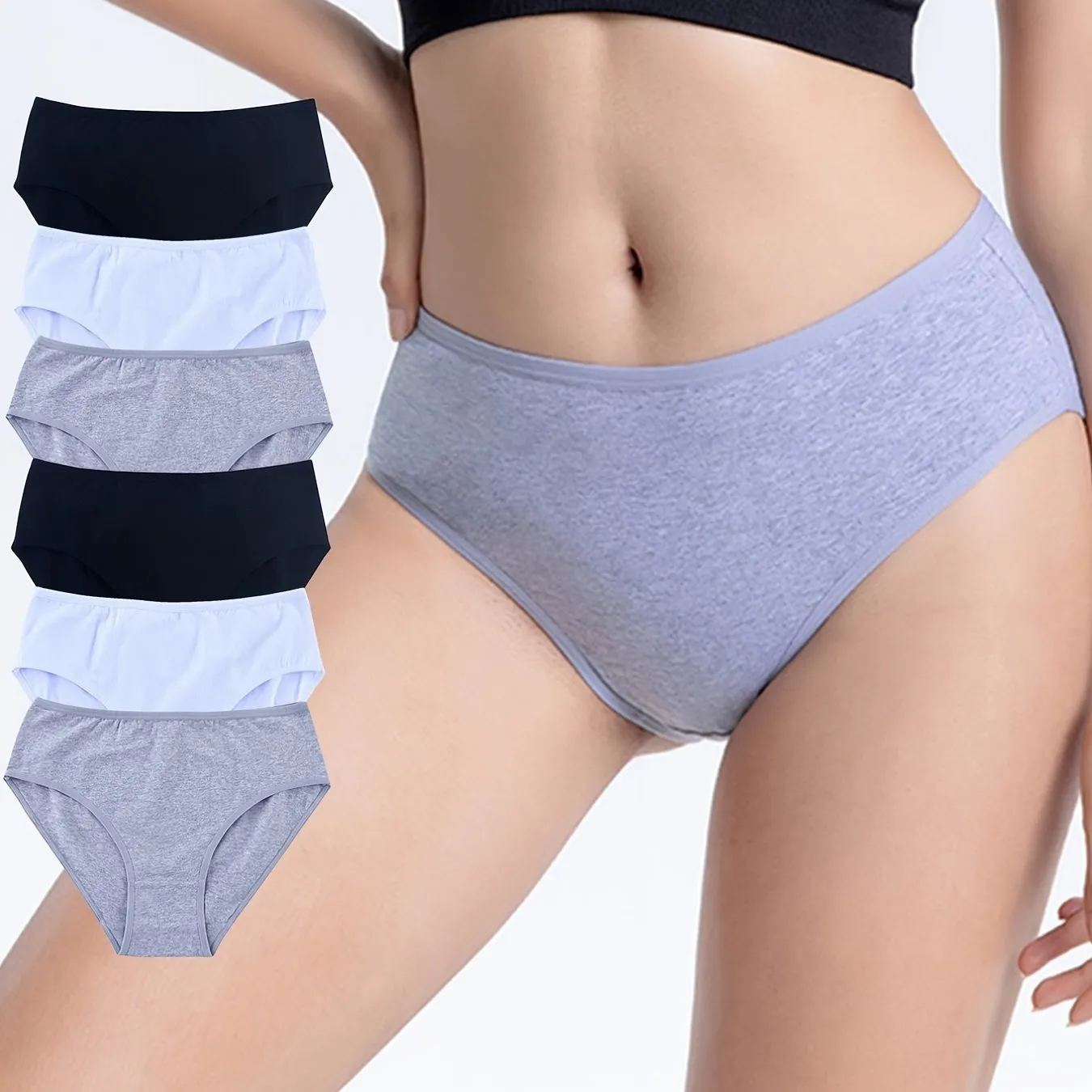 6pcs Solid Briefs Women's Underwear - Comfy & Breathable