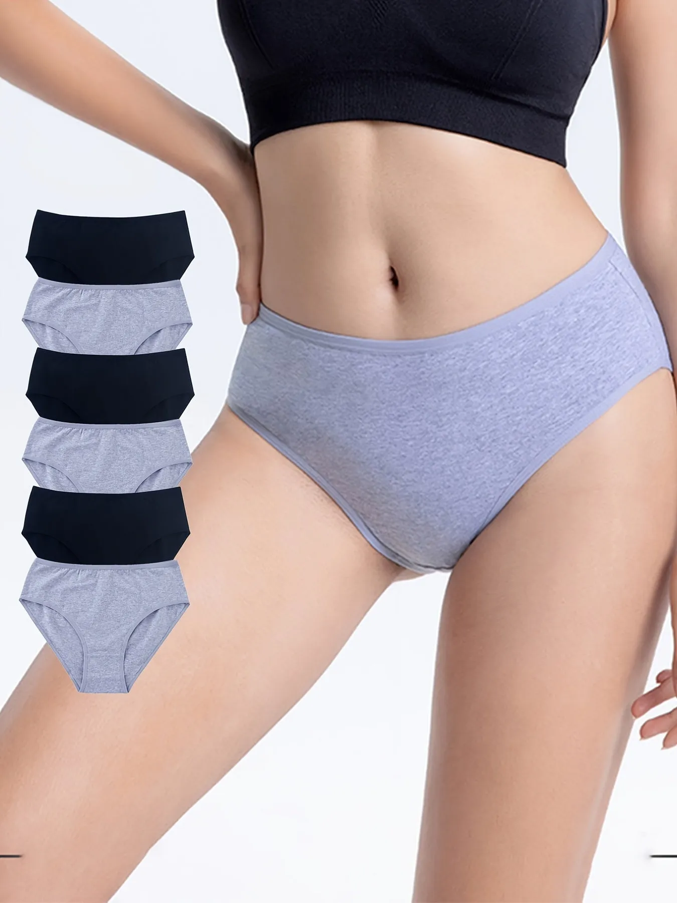 6pcs Solid Briefs Women's Underwear - Comfy & Breathable