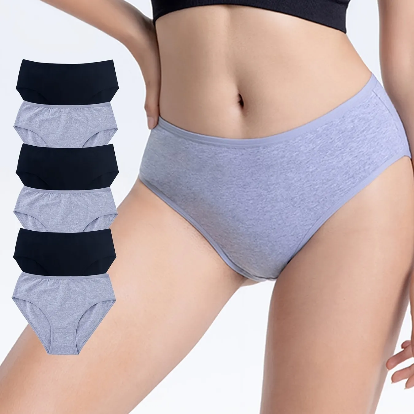 6pcs Solid Briefs Women's Underwear - Comfy & Breathable